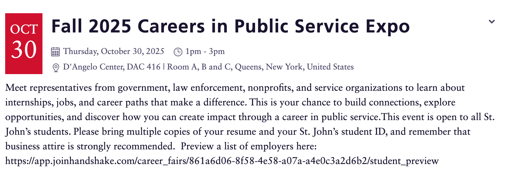 Careers in Public Service Expo